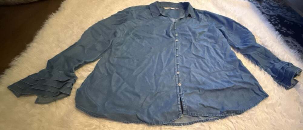 Soft‎ Surroundings Women's Long Sleeve Tencel Lyocell Button Down Shirt